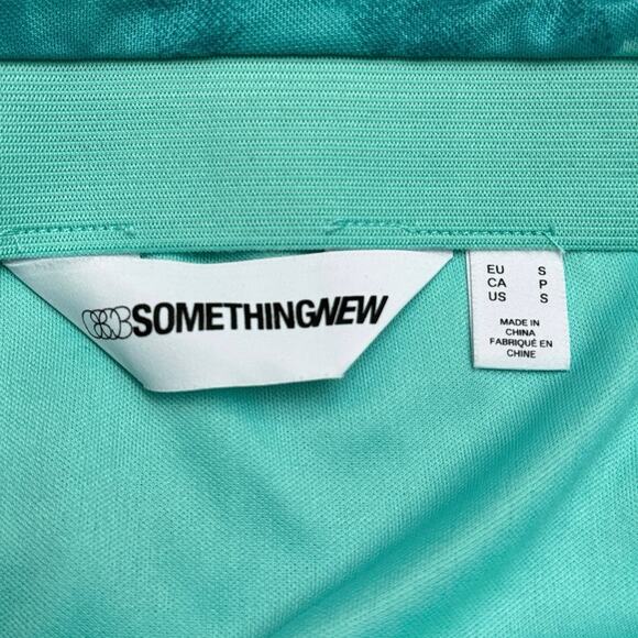 Something New Maxi Skirt S Teal Blue Floral Ruffle Mesh Fairy Mermaid Leg Slit - Picture 4 of 13